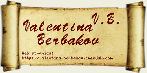 Valentina Berbakov vizit kartica